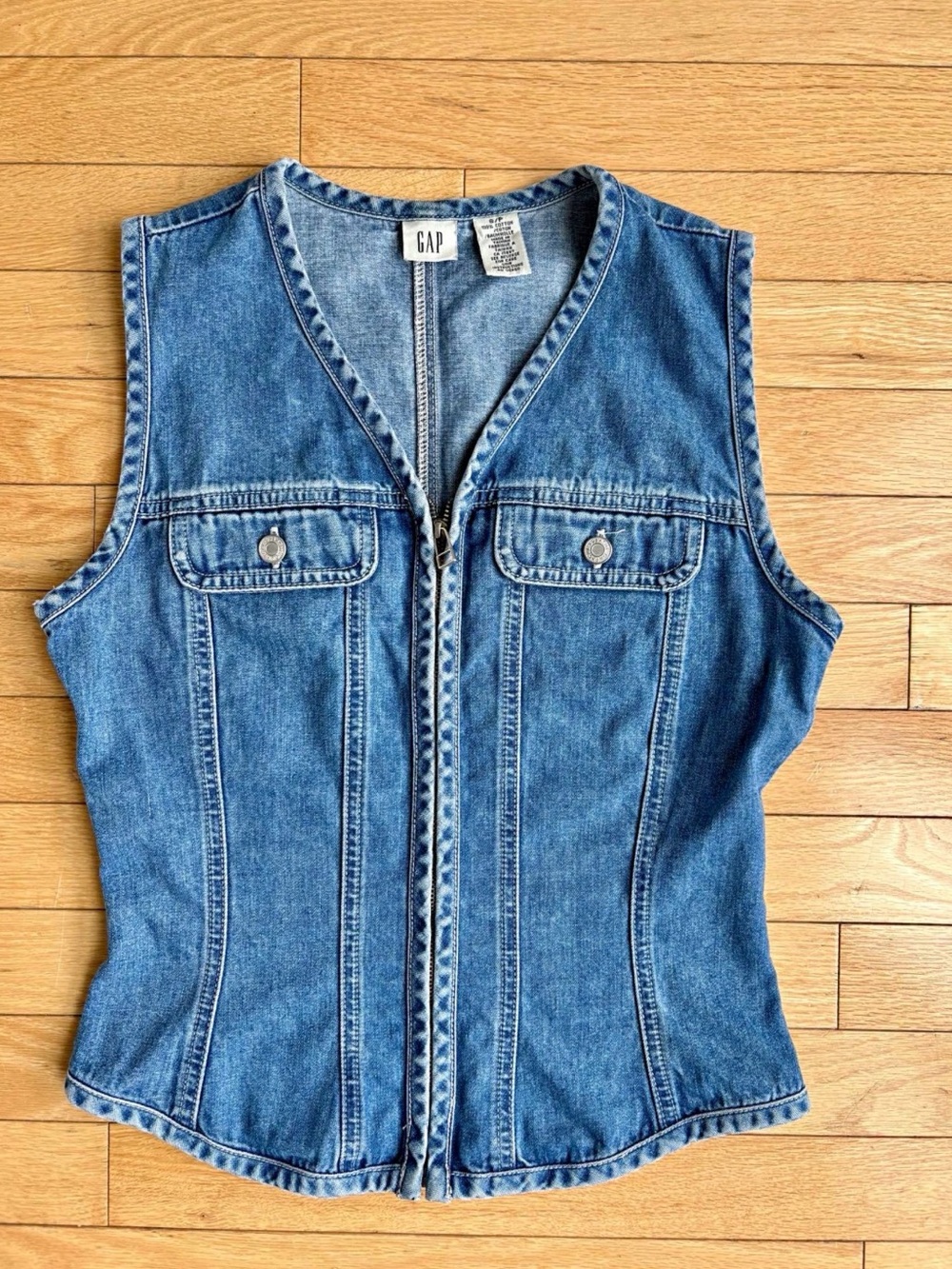 Sleeveless denim Gap vest